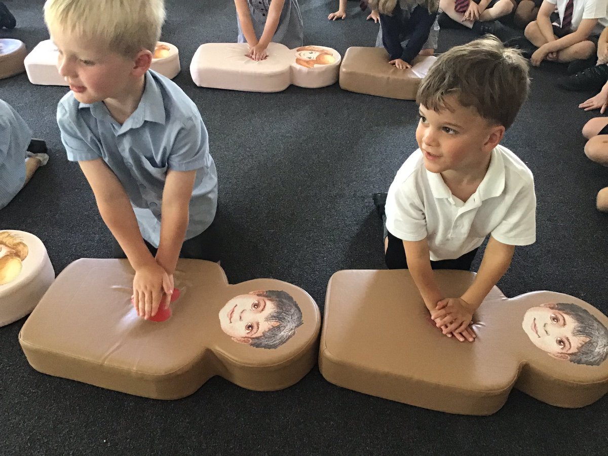 StKathsKent's tweet photo. Gala Class had a visit from ‘FAB first aid’ today and learnt lots about how to look after people who are unwell. They were very good at practising CPR and enjoyed learning the rhyme. https://t.co/DhboXjYr8m