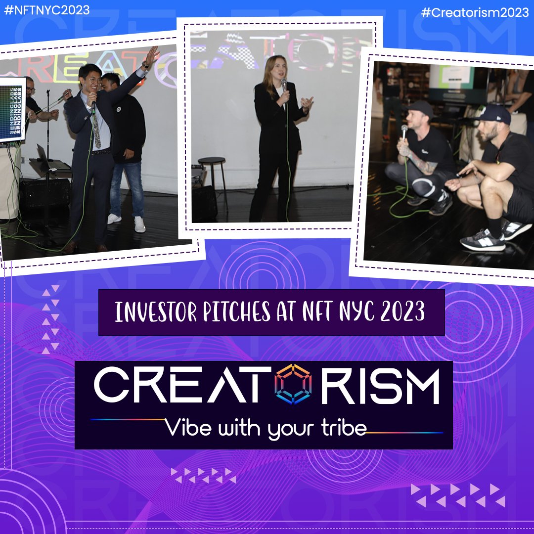 CreatorismXYZ's tweet photo. Investor Pitches at NFT NYC 2023 #Creatorism #Creatorism2023 #NFTNYC2023 #Web3 #community #Networking #Web3Tribe #Artists #LivePerformances #LiveArt #nyc #events #NYC https://t.co/FST4zWTIdU