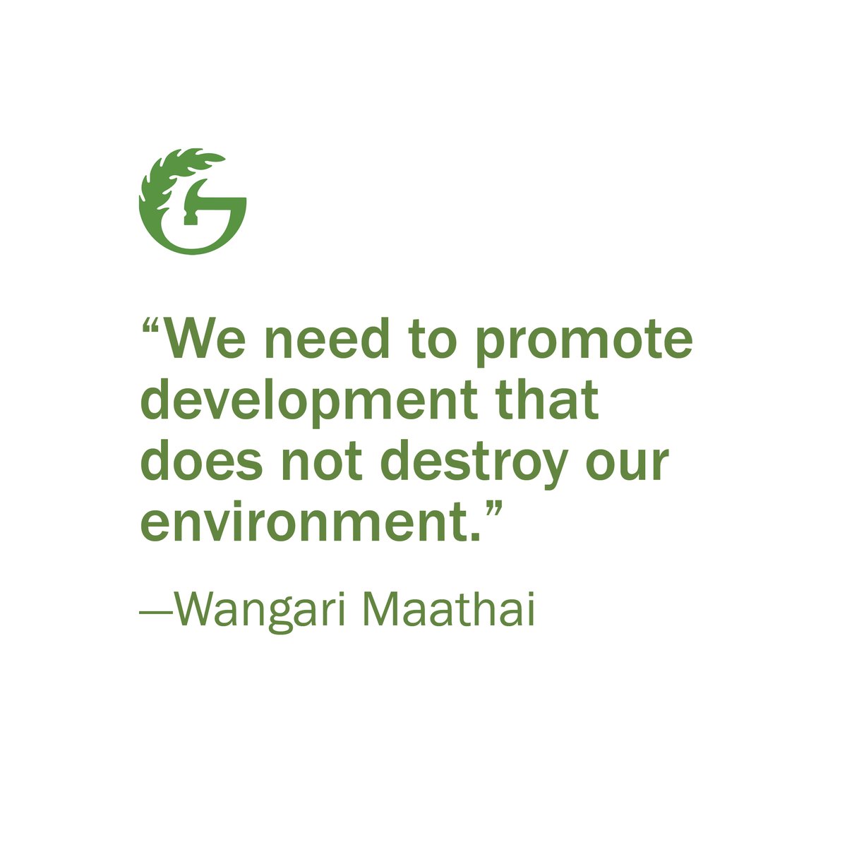 GreenHammerInc's tweet photo. We take these words from Kenyan environmentalist and Nobel Peace Prize winner, Wangari Maathai, to heart. Learn more about Maathai here: https://t.co/wypmRiAps4 https://t.co/MSSpEpEmcT