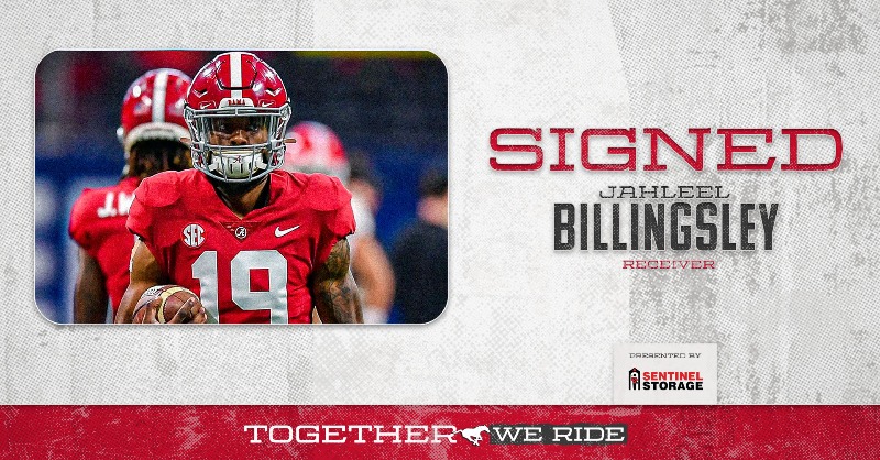 calstampeders's tweet photo. We've added former @AlabamaFTBL and @TexasFootball receiver, Jahleel Billingsley to the practice roster!

Welcome to Calgary, @JahleelKnowsss!

@sentinelstorage | #TogetherWeRide