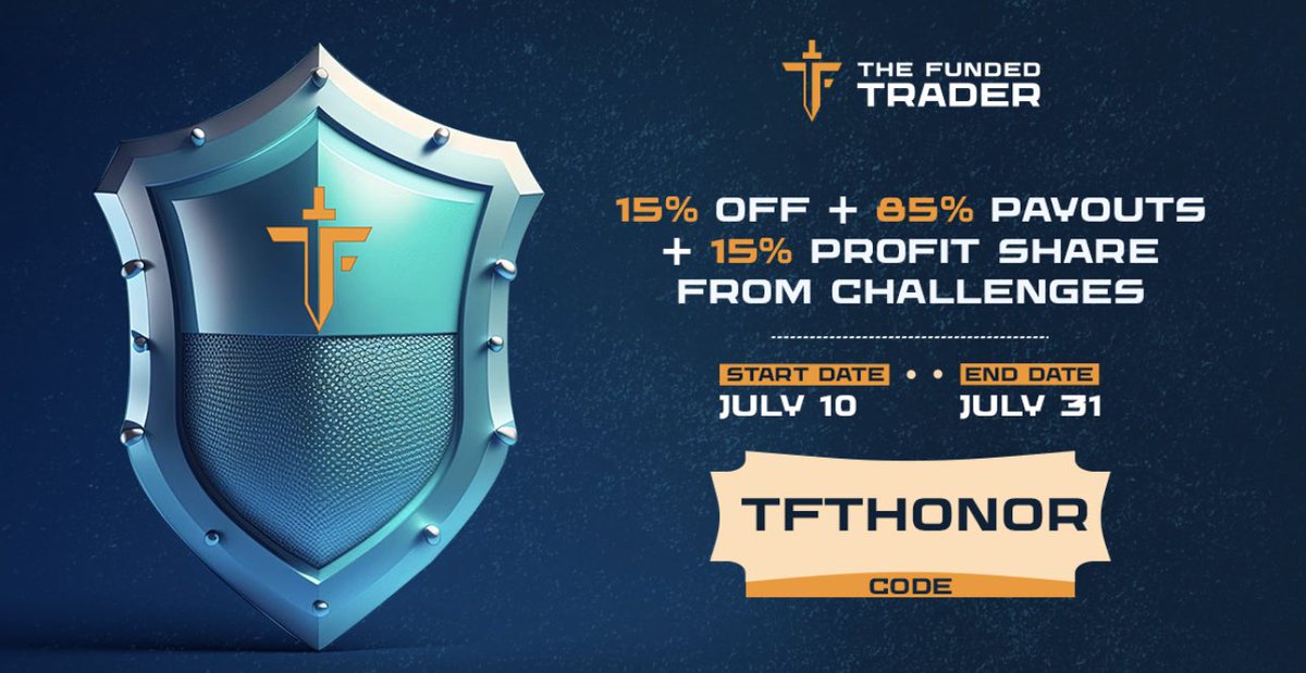 Greckothe1's tweet photo. NEWWWW GIVEAWAY ☘️☘️☘️☘️ 
———————————————

10 x 10.000$ Challenge 🤑! 

1. follow @Greckothe1 and @thefundedtrader 
2. like and retweet 
3. comment below your funniest trading meme 😂!

Also check out the new promotion codes for this month! (picture 2&3) 

To support me; buy your new challenge my TFT link below ! Thanks guys 👊🏼

https://t.co/XLWmSS02lt 

———————

GOOD LUCK TO EVERYONE 👊🏼
——————— 
Deadline : 16.07.23 ⚡️⚡️⚡️⚡️