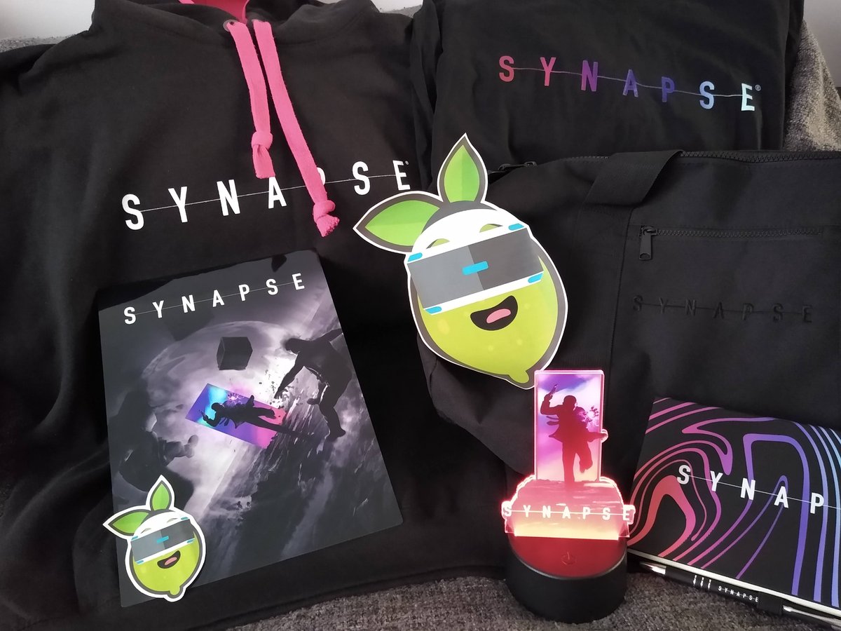 psvrzest's tweet photo. Massive thanks @nDreams for the awesome #SynapseVR swag! As a small fish in a big #VR pond I am hugely appreciative of your support over the years (it's either that or I have some dirt on @jimmysbowers and have been blackmailing him for the good stuff). 🙏
Also, Synapse 💯💚 https://t.co/BmTAfFlvEP