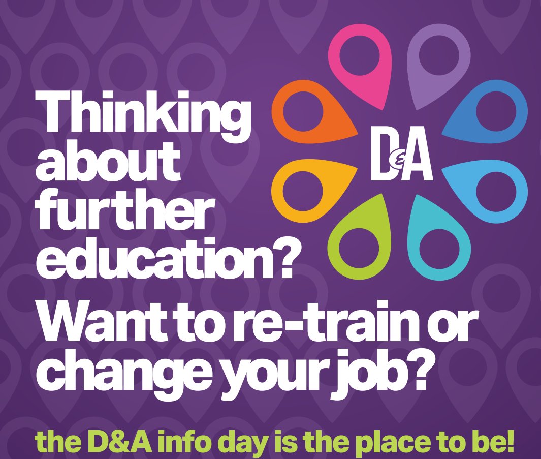 DAHeretoHelp's tweet image. Thinking about further education? Want to re-train or change your job? But don&apos;t know where to start come along to Gardyne Theatre, Gardyne Campus, DD5 1NY on
Wednesday 9th August 2023 12:30-13:30 &amp;amp; 17:30-18:30 👩‍🎓👨‍🎓