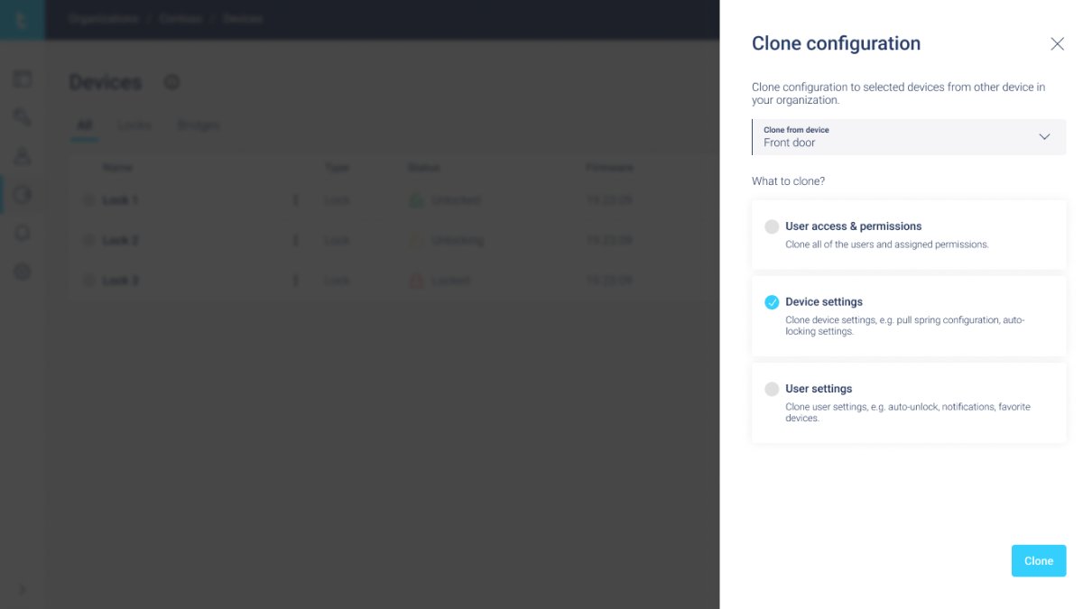 If you want to add a new smart lock in your organization or need to replace the existing lock, you can easily clone your present smart lock configuration. No need to set up anything from the scratch! 
#smartlock #smarthome #accessmanagement #keyless #tech #tedee