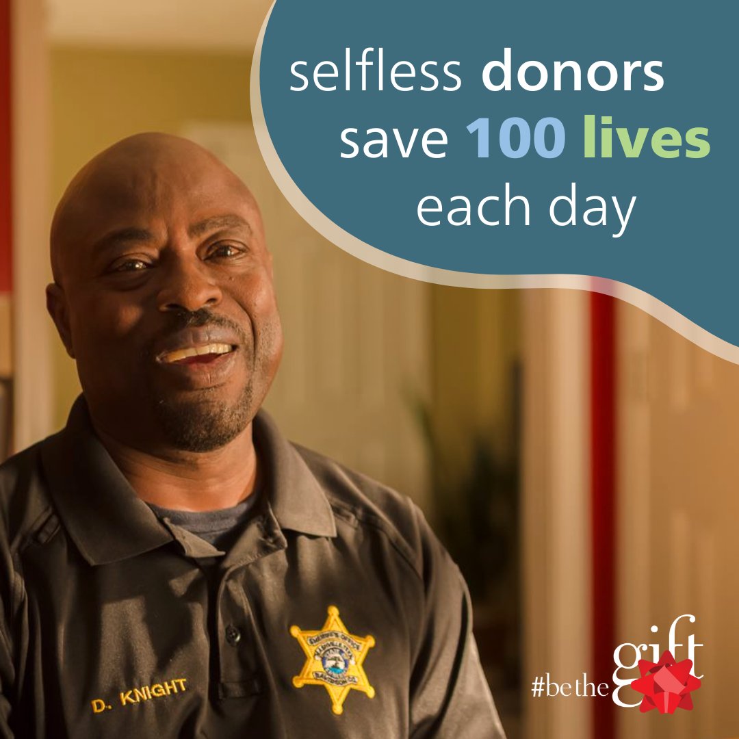 Selfless donors who choose to #BeTheGift save 100 lives each day through organ, eye and tissue donation.

Together, we can bring hope and healing to more than 100,000 people waiting for lifesaving transplants!

Become a registered donor now at DonateLifeTN.org.