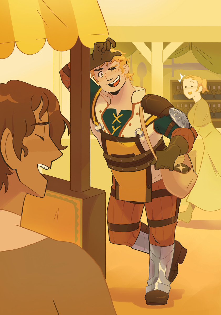 My piece for <a href="/raphaelfe3hzine/">Heart of Gold: A Raphael Kirsten Zine</a> 💛💛💛 #FireEmblem #RaphaelKirsten