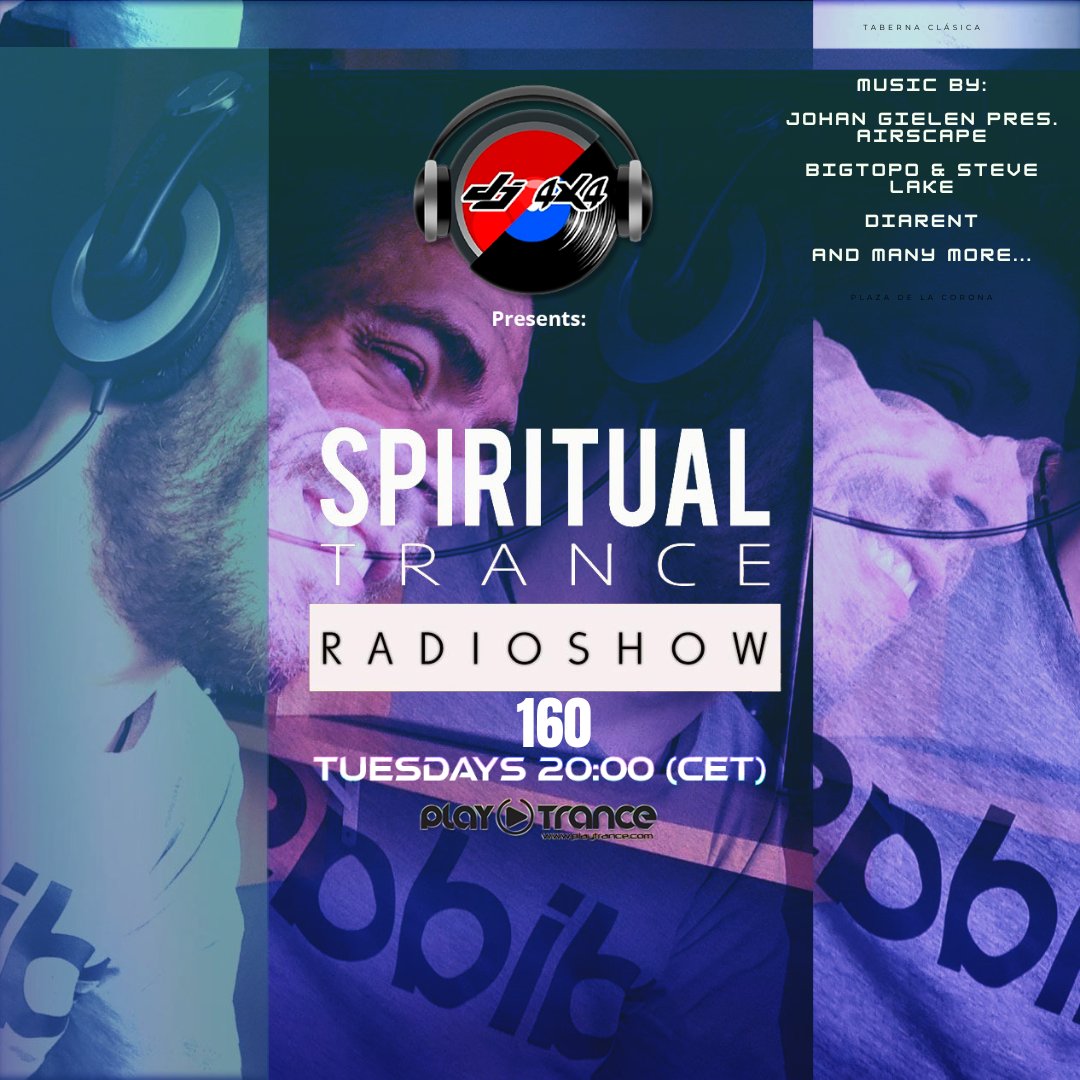 Happy Tuesday #TranceFamily!  

Tonight #SpiritualTrance160 at 20hCET on 
<a href="/PlayTranceRadio/">PlayTrance Radio-TV Spain</a>
.

Music by:

<a href="/johan_gielen/">Johan Gielen</a> Pres. Airscape

<a href="/DJ_BIGTOPO/">Bigtopo 🇪🇸</a> &amp; Steve Lake

<a href="/Diarent1/">Diarent</a>

 and many more... Tune in: playtrance.com

#Newmusic #Trance #trancemusic