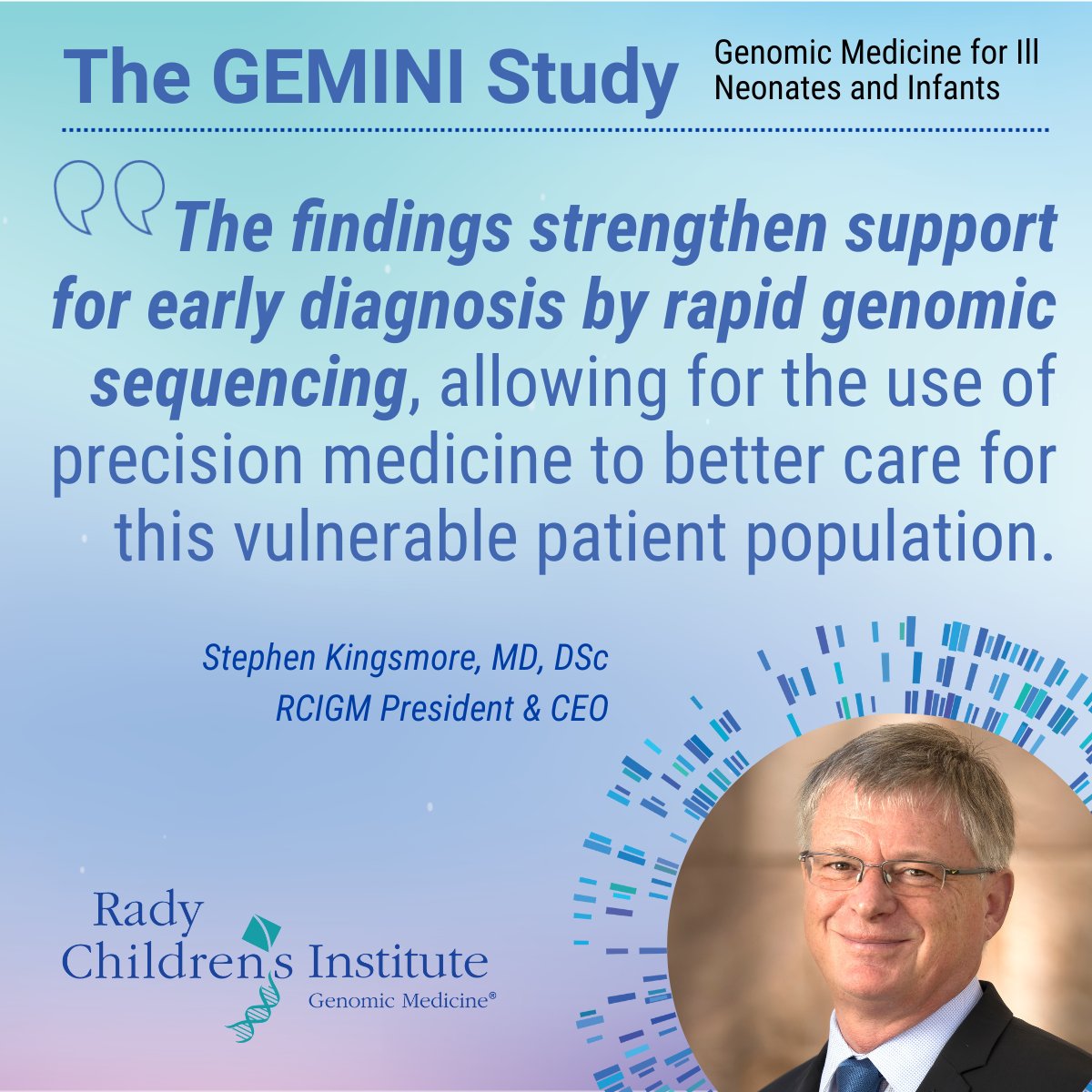 The GEMINI study, led by researchers at <a href="/TuftsMedicalCtr/">Tufts Medical Center</a>, has found #WholeGenomeSequencing to be nearly twice as effective as a targeted gene sequencing test at diagnosing genetic disorders in newborns &amp; infants. 

Full study in @JAMA: jamanetwork.com/journals/jama/…  

#genomics