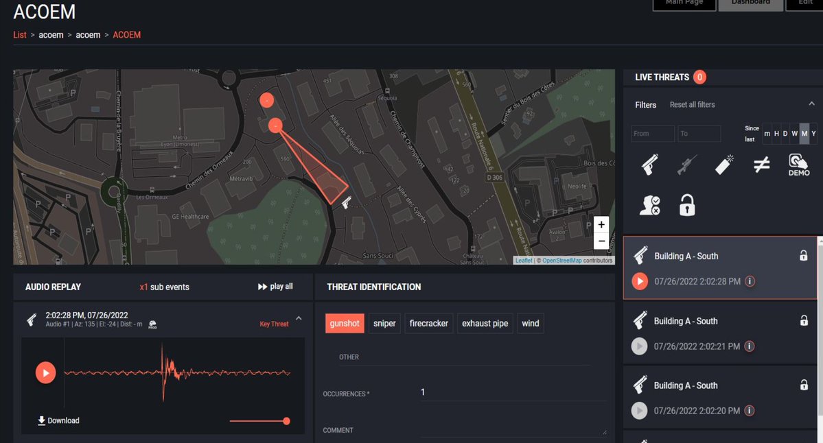 AcoemSecurity's tweet photo. Acoem ATD Gunshot Detection Sensors automatically detect, verify, and rapidly notify police dispatchers and first responders of the specific times and locations of firearm discharges. #gunshotdetection #firstresponders #acoematd https://t.co/hjvRyb9l4o