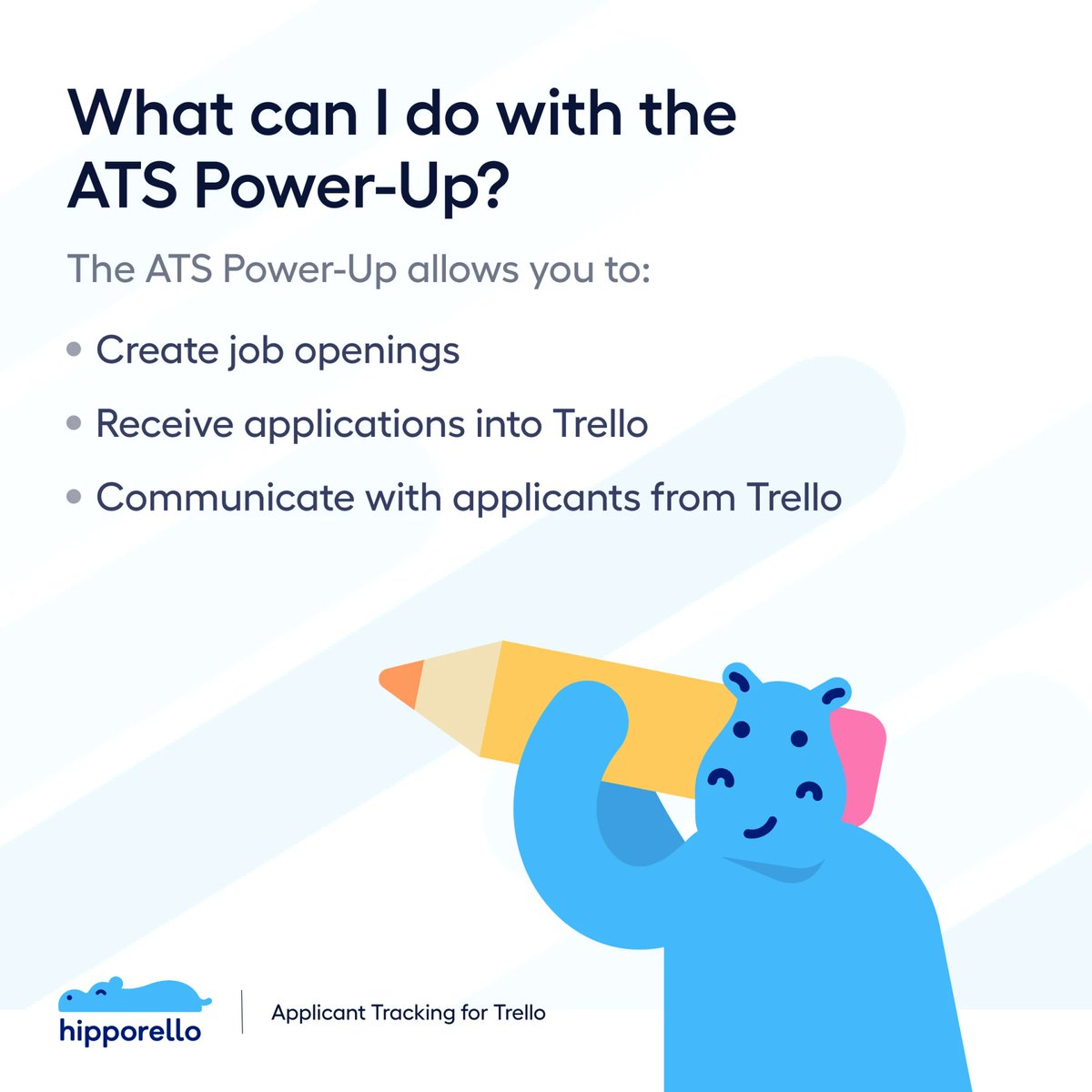 hipporello's tweet image. Our Applicant Tracking Power-Up for Trello is now on the marketplace! Whether you&apos;re a small startup or a large corporation, manage the hiring process on Trello.
Curious to see it in action?Visit now!
#TrelloPowerUp #Recruitment #ApplicantTracking...