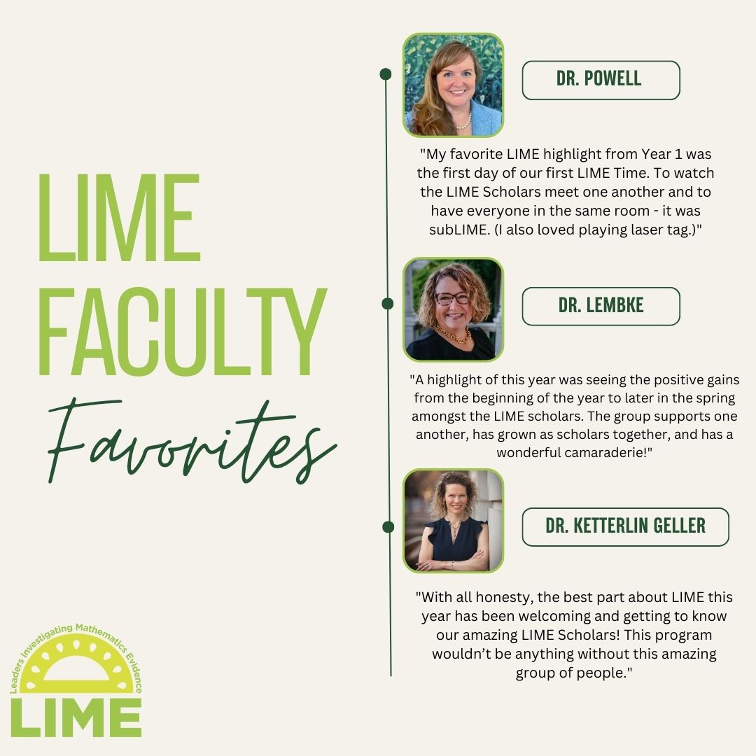 LIMEphd's tweet image. Year one of LIME is almost complete and we are so grateful for the experiences thus far. Here are our faculty's favorite parts of this past year! @KetterlinGeller @EricaLembke @sarahpowellphd @rodriguesjm6 @DelindaGarderen @SHopkins_PhD