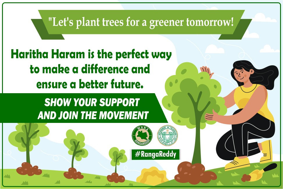 CollectorRRD's tweet image. "Let's plant trees for a greener tomorrow!
#HarithaHaram is the perfect way to make a difference..  Show your support and join the movement.

#PlantTrees #SaveNature #SaveEnvironment #RangaReddy @Prateek_JainIAS @cdmatelangana @KTRBRS