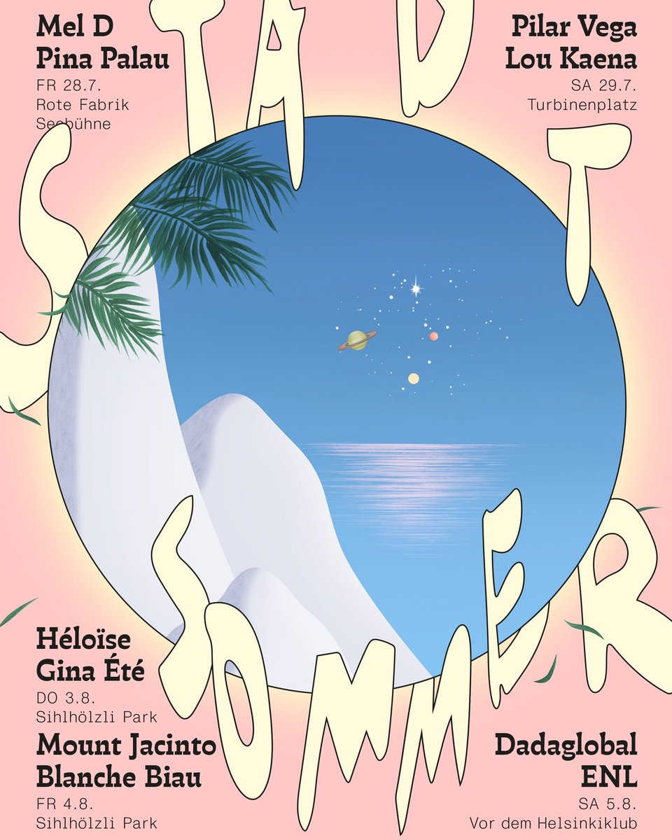 stadtsommer's tweet photo. Es ist wieder jetzt. Und wir verstadtsommern mit Herz die Zeit im schönsten Zürich der Welt. Die beschwingte Leichtigkeit hat uns locker im Griff, als wäre das Sein ein Boogie-Woogie auf Mate Spritz on Ice.
Und hey, die ganze Stadt steht auf der Gästeliste! #zürilove https://t.co/P5Gpj7wszY