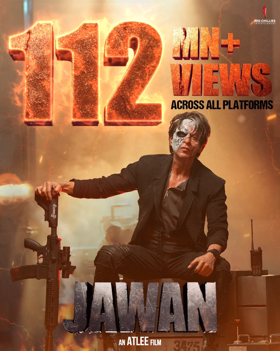 FB_BFKK's tweet photo. All existing records smashed by King Khan — 112M+ trailer views in 24 hours.
#JawanPrevue #Jawan https://t.co/rdkWRbU3sg