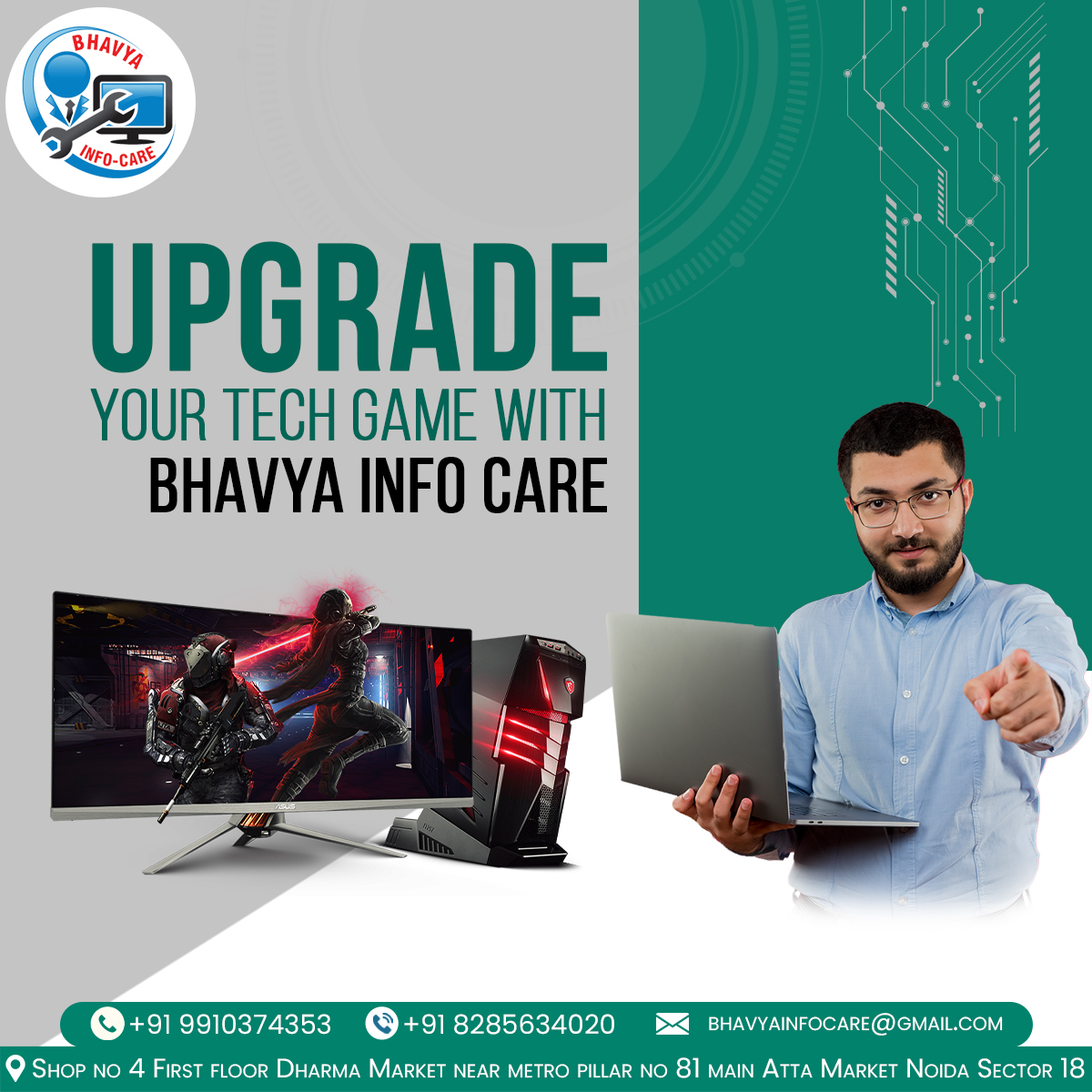 BhavyaInfoCare's tweet image. Get ready to witness seamless performance and unrivaled service. Visit us today! #BhavyaCareInfo #ComputerRepairNoida #ExpertTechnicians #SuperiorService&quot;

📞 Call: 91-8285634020 🏢 Visit us at: Shop No. 4, First Floor, Dharama Market, Sector 27, Atta Market, Noida.