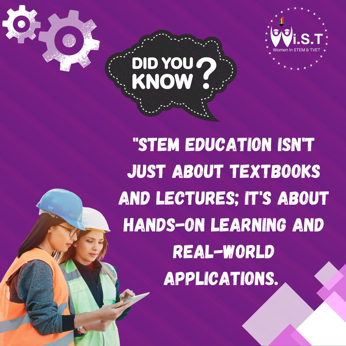 WiSTGhana's tweet photo. "STEM education isn't just about textbooks and lectures; it's about hands-on learning and real-world applications. Join our interactive workshops and unleash your inner scientist! #STEMLearning #HandsOnExperience https://t.co/qONjxE7hem