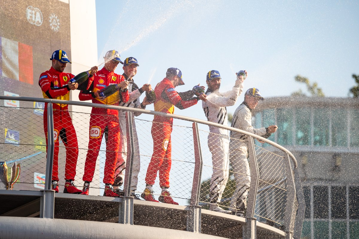 Monza podium celebrations of our 3 classes 🏆🍾

🔴 Hypercar

#WEC #6HMonza