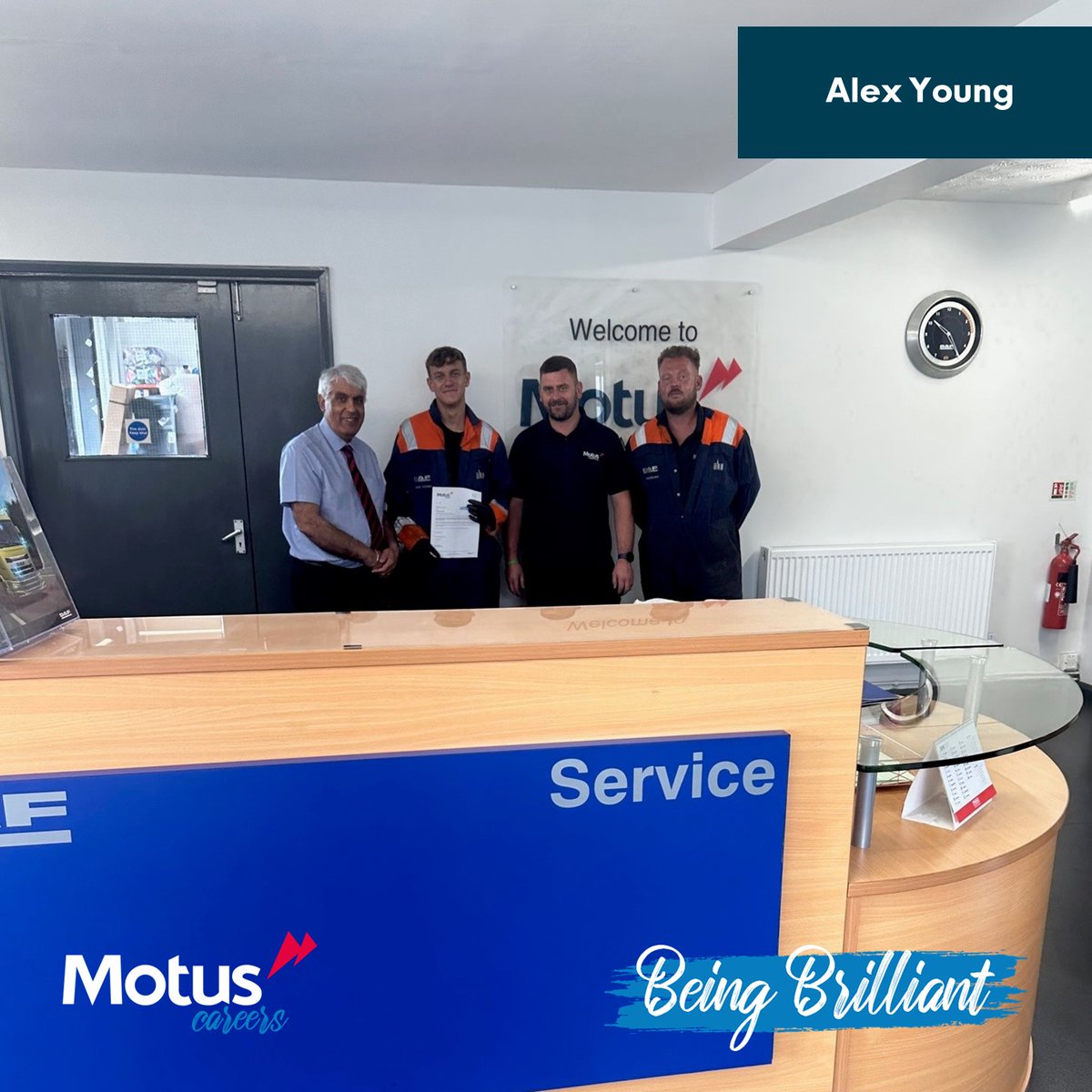 Alex Young is Being Brilliant! ⭐

Doncaster Apprentice Alex Young was recently presented with a Being Brilliant Award for being shortlisted for the Annual DAFaid Awards! 

#TalentTuesday #BeingBrilliantAward #Award #Recognition #TeamMotus #MotusCommercialsCareers