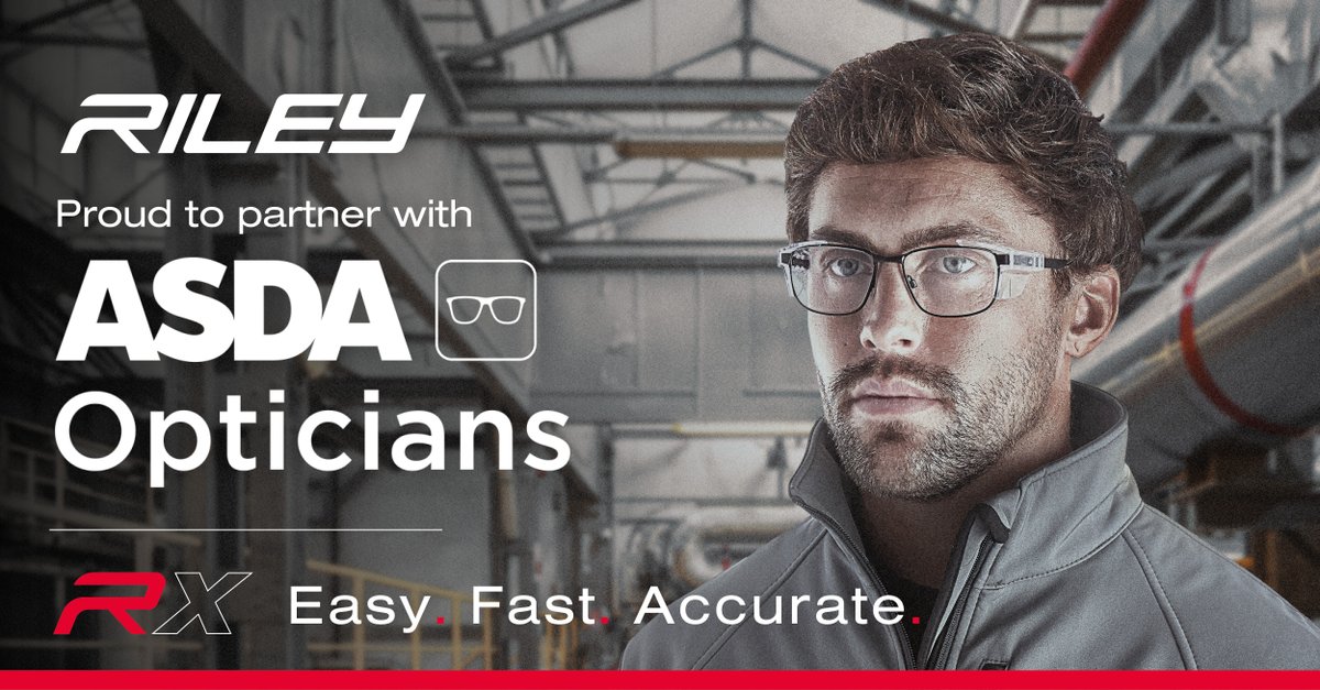 Manufactured using state-of-the-art glazing equipment, our glasses offer a range of lens options to ensure full compliance with EN166 standards - and are now available in all ASDA Optician stores nationwide.

Learn more: riley-eyewear.com/blog/proud-par…