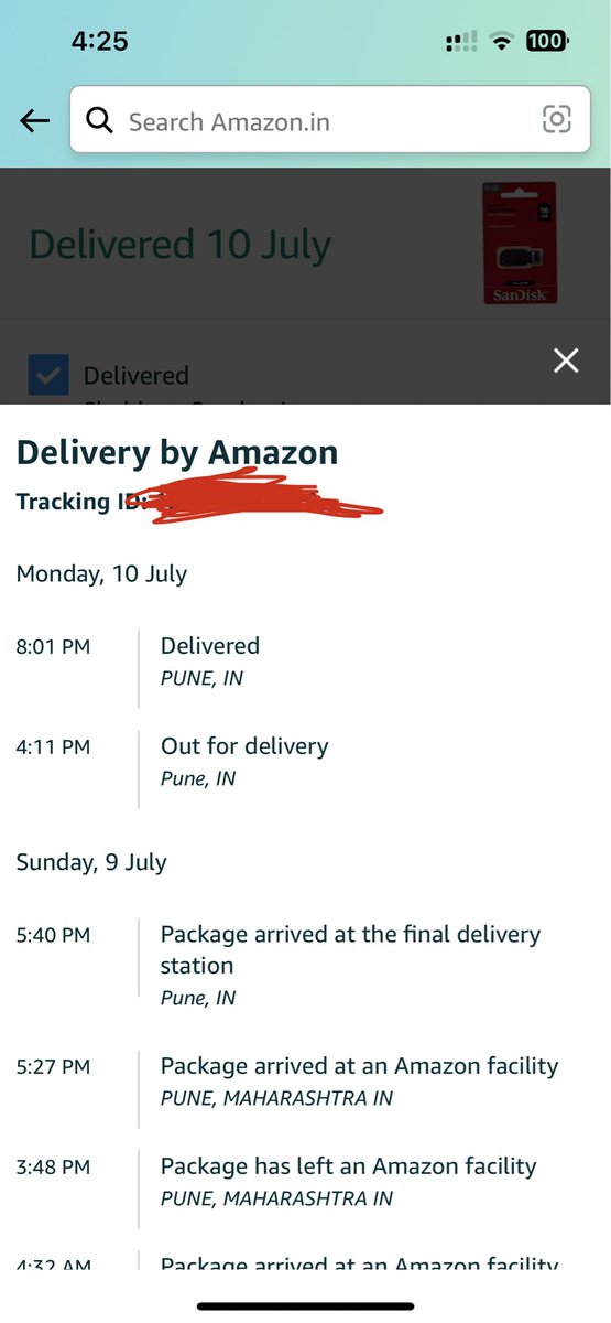 Hi <a href="/amazonIN/">Amazon India</a> <a href="/AmazonHelp/">Amazon Help</a> I had ordered a Pen Drive on 8th July. The status is being reflected as "Delivered" however I never received the product. 

Kindly look into this. 

I have ordered products from Amazon worth lakhs over the years, please make this right.
