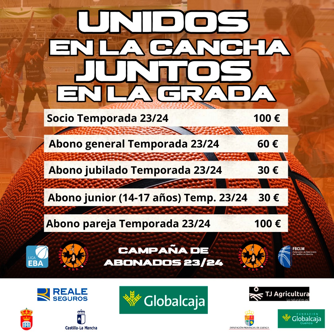 BGQUINTANAR's tweet photo. 🏀 Campaña de abonos 2023/24 🏀

Un año más nuestros equipos lucharán por todo en sus respectivas ligas

Vuestro apoyo será más que necesario para alcanzar los objetivos 🙌🏻

No lo dudes, vive el baloncesto, abónate al Basket Quintanar

UNIDOS en la cancha
JUNTOS en la grada

🖤🧡 https://t.co/zYY8g8GUqO
