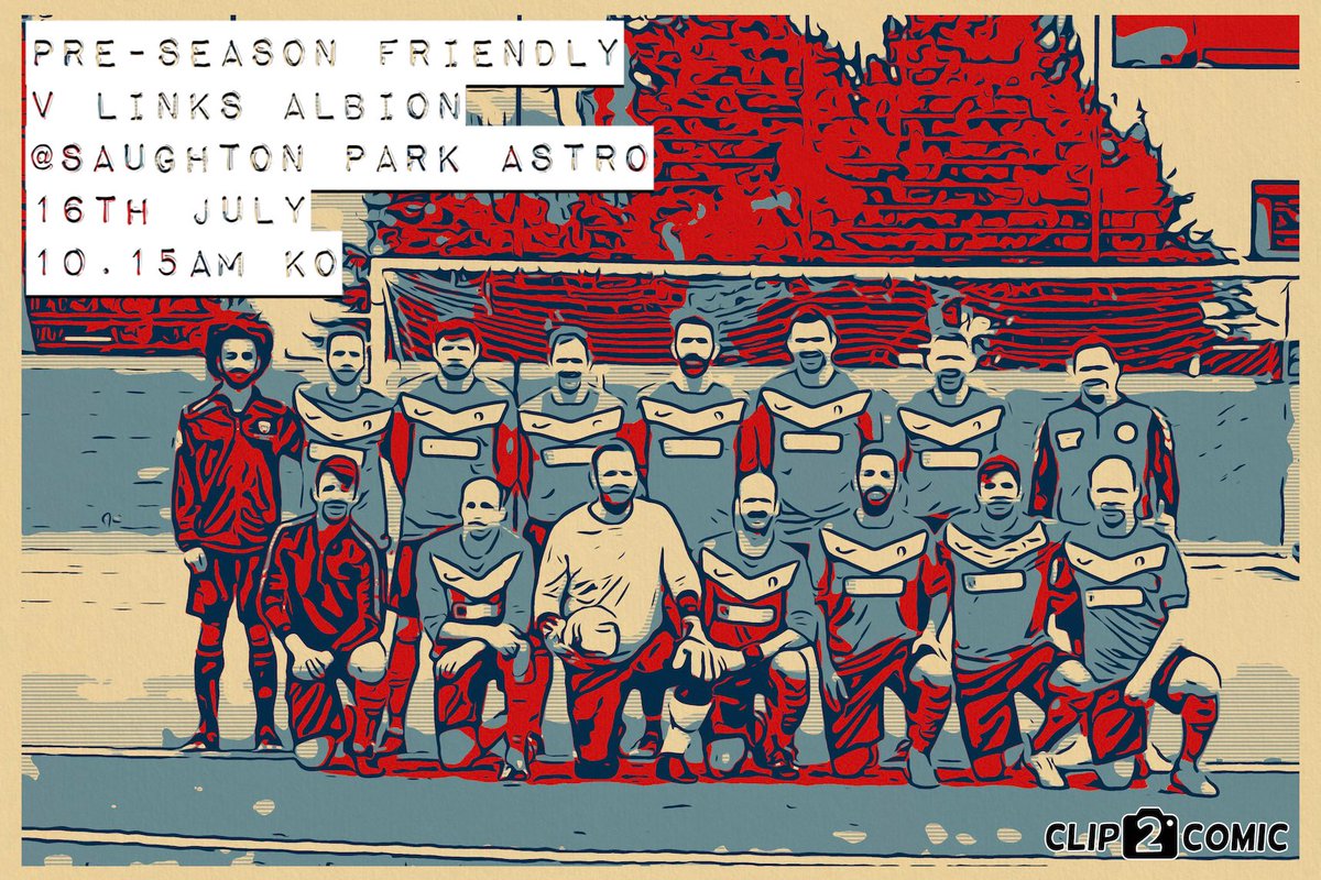 Hard work starts now!!
First friendly of pre-season should be a cracker against <a href="/LinksAlbion/">Links Alba Football Club</a> 

Many thanks to our Kit sponsor
optimalhealthchiropractic.co.uk
and Match Ball Sponsor
footlightsbar.co.uk