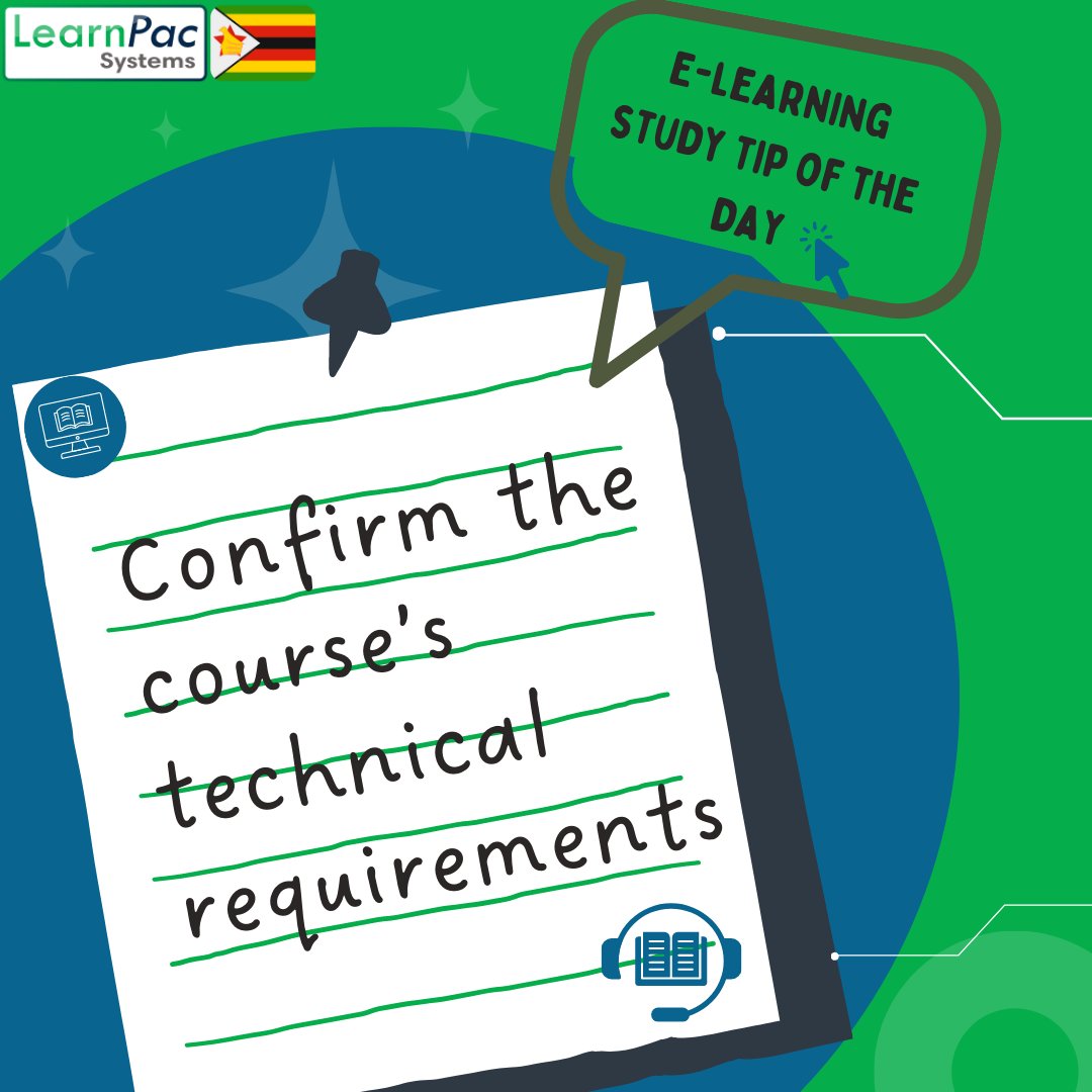 👩‍💻 Ensure your computer, Internet, and software meet the necessary specifications for a smoother learning journey. Upgrade as needed and get ready to fully engage in your studies!🌟 #elearning #studytips #onlineeducation #zimbabwe