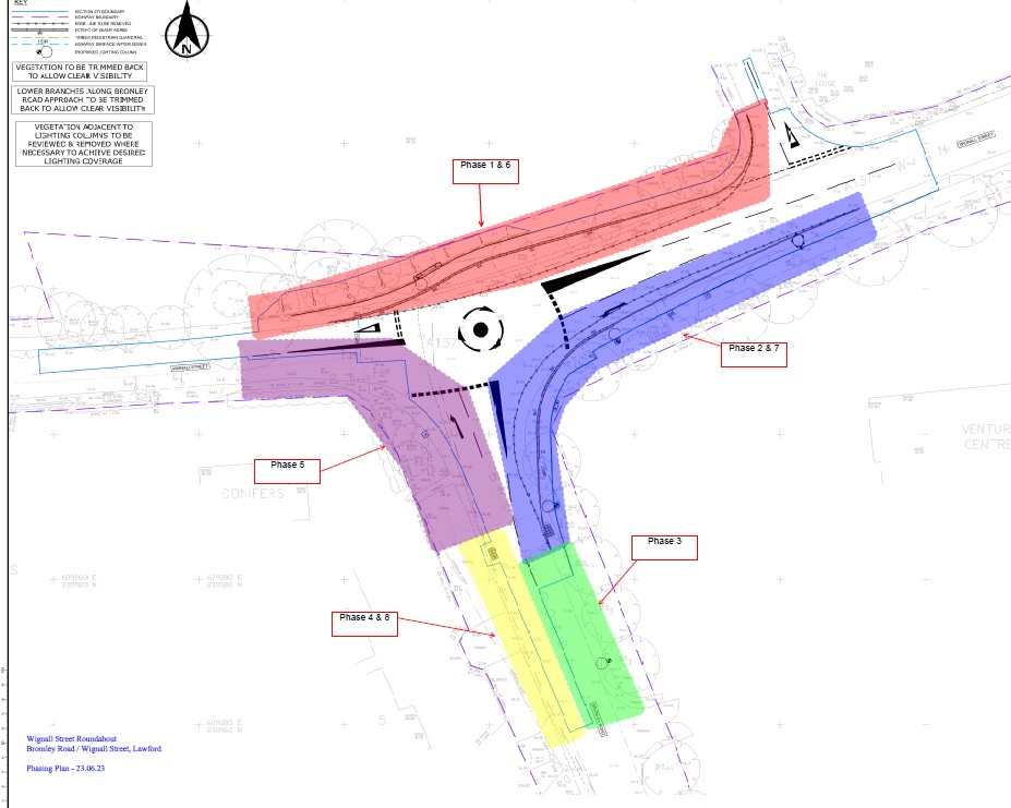 essexhighways's tweet photo. Rose Builders Ltd will begin works to install a new mini roundabout on #A137 Wignall Street/Bromley Road #Lawford from 17 July with the support of temporary 🚦 traffic lights. Works will continue until the autumn.
 For latest updates visit: https://t.co/RglEIH4iAo
@Tendring_DC https://t.co/w6M2GwCowV