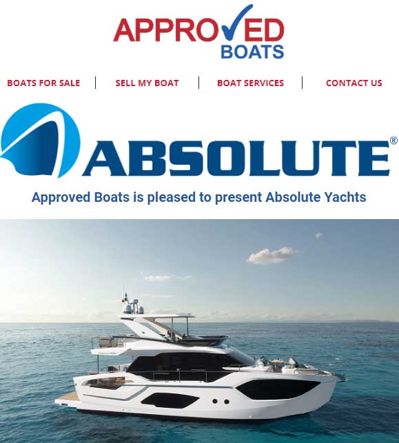 ApprovedBoats's tweet photo. Approved Boats are the authorised dealer for Absolute Yachts in the UK, Ireland and the Channel Islands for these excellent Italian yachts. https://t.co/E5vm6M6Z7G @approvedboats #approvedboats #absoluteyachts #absolute #absolutenavetta #absoluteflybridge #beingAbsolute https://t.co/W5voKZDUng