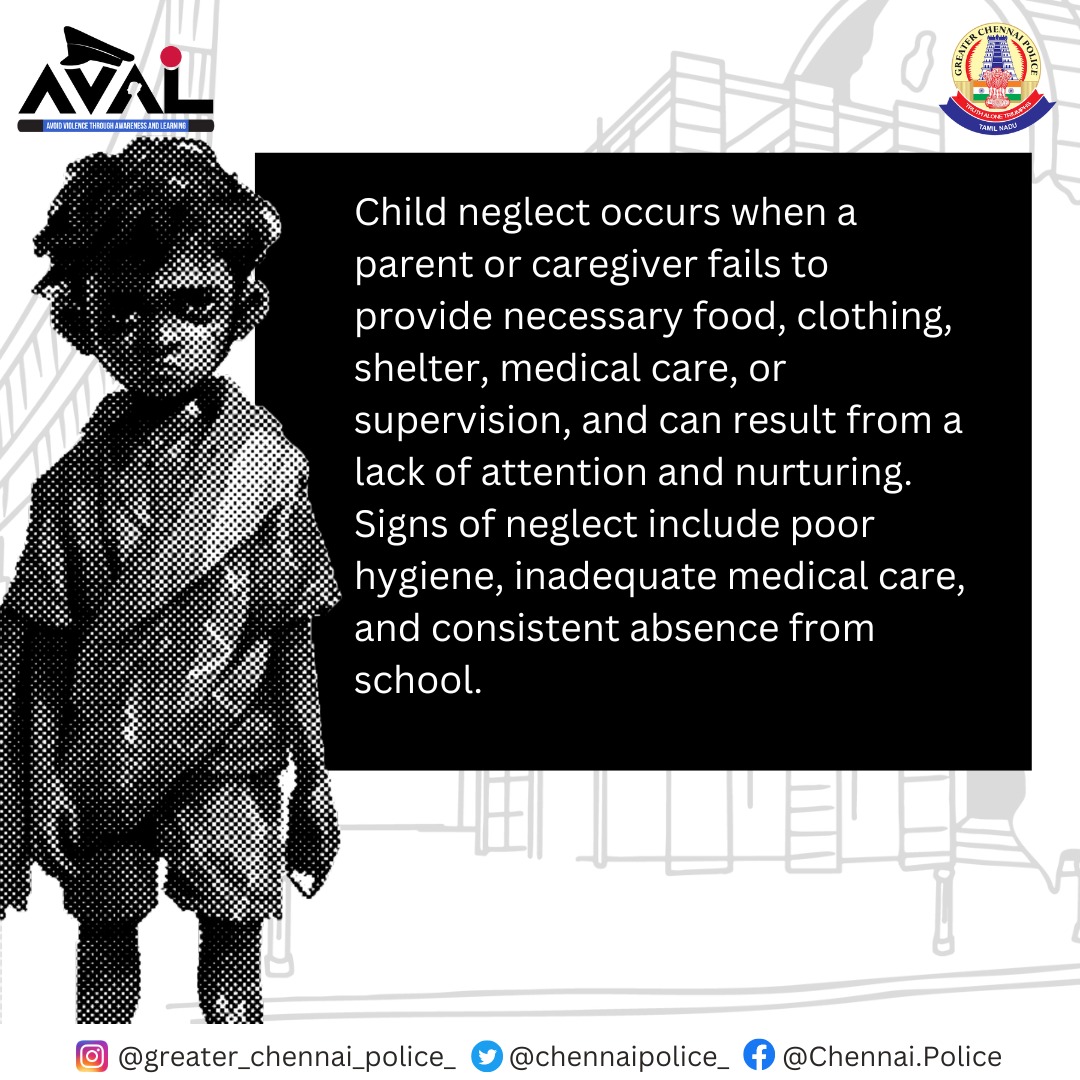 chennaipolice_'s tweet photo. குழந்தையை உடல் ரீதியாக தாக்குவது, உளவியல் ரீதியாக தாக்குவது என்பதைக் கடந்து புறக்கணிப்பது மிக மிக கொடுமையானது. குழந்தைகள் நம் உடைமைகள் அல்ல. நம் வழியே இந்த உலகுக்கு வந்தவர்கள். அவ்வளவுதான்.
#EveryChildMatters #PreventNeglect https://t.co/pbq6vKpjU0