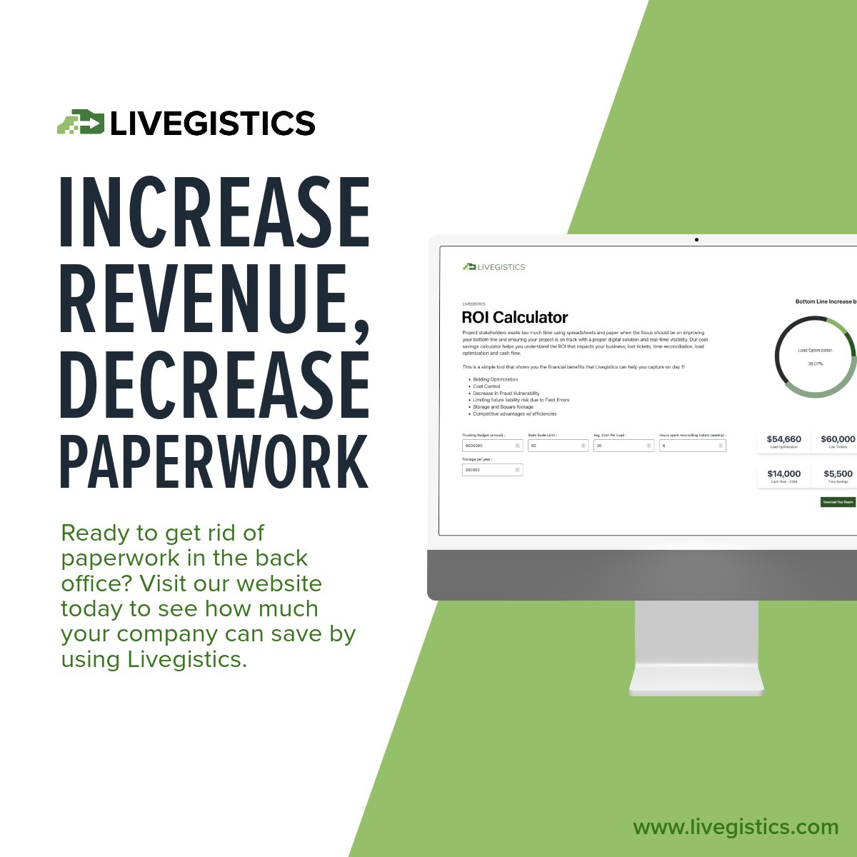 Unlock your landfill's full potential with Livegistics! 🚀 Our innovative software streamlines operations, boosting revenue and minimizing paperwork. Experience seamless waste management and maximize your bottom line. 💰✨ #WasteManagement #Efficiency #RevenueBoost #Livegistics