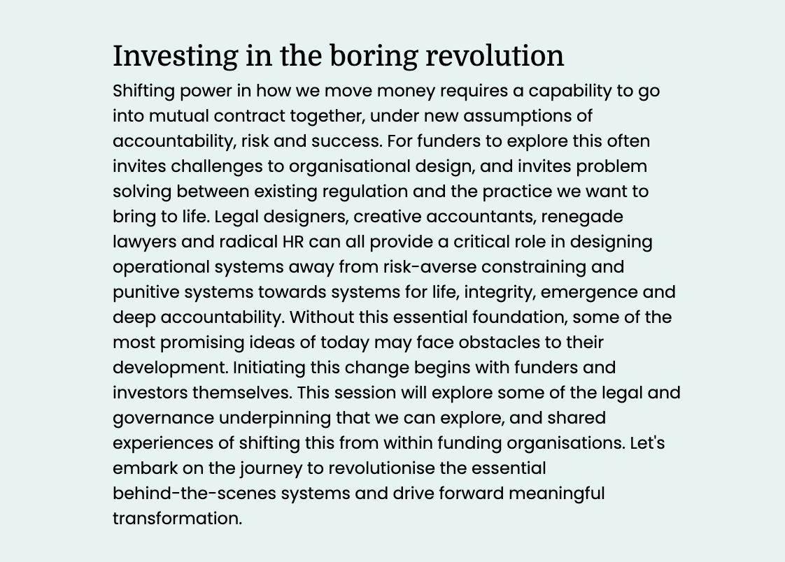 mandyvandeven's tweet photo. I always say that the only way we will create systemic change is by doing the work to change the systems through which we and our institutions operate — and that includes finance, legal, and operations. So, I'm excited to jump into this session at #NextFrontiers. https://t.co/v89mrqIr3n