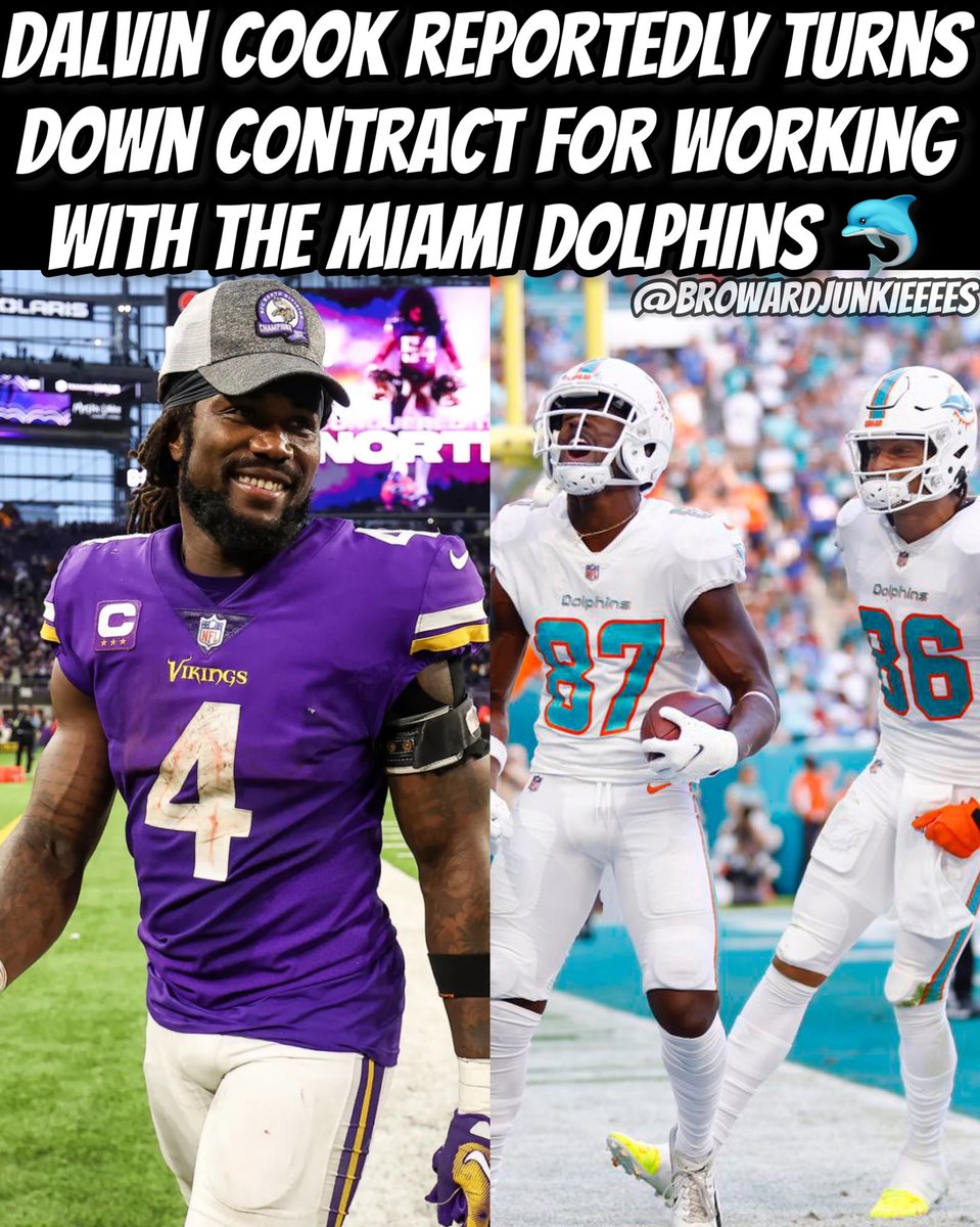 Dalvin cook has turned down Miami dolphins contract https://t.co/oL18f8lzti