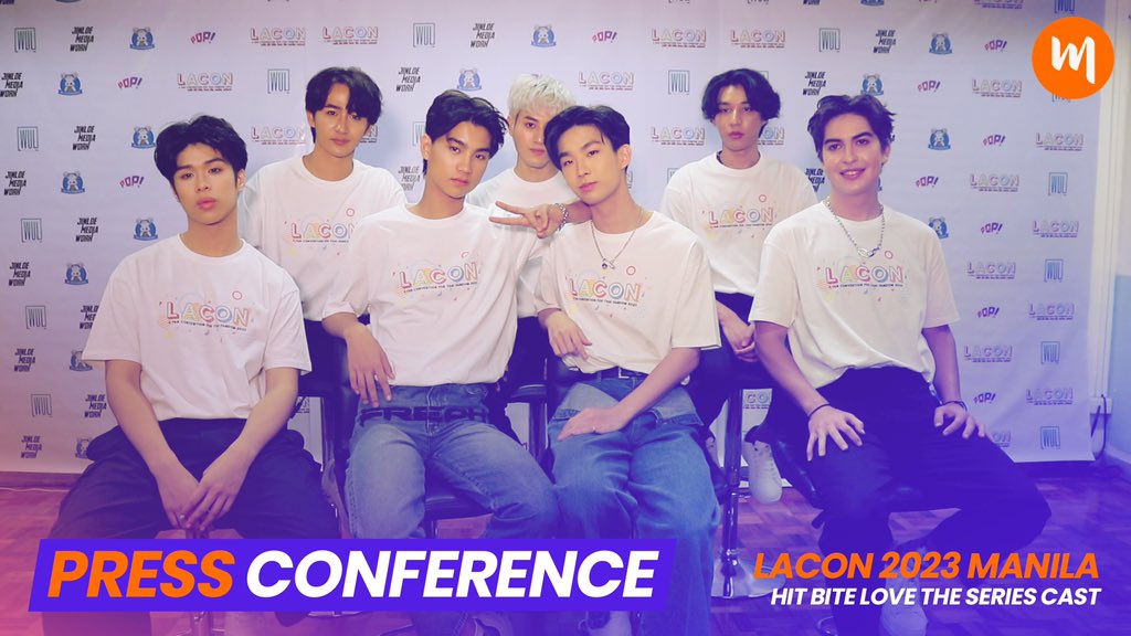 kmusify's tweet photo. The “Hit Bite Love” cast started July with a bang! Let’s relive their cute moments with the media during the presscon 😍 

Watch the full presscon video:
▶️ https://t.co/ywAoHkduJB

#LACON2023 #TaeVic #Jurkung #Newyear #AlanBigboss #Goove #LaConFanConvention2023  @wishusluckent https://t.co/DrjyHiUwnl