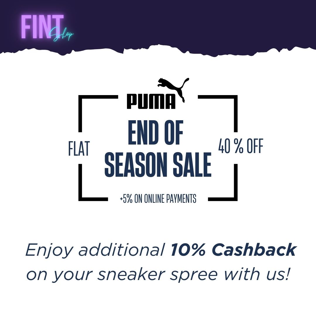 🔥🛍️ Unleash your shopping game with Puma's end-of-season sale! Score BIG savings and 5% cashback on Puma shopping cards, exclusively with fint! 💸💪 Gear up, step out, and redefine your style game! #PumaSale #FintCashback #StyleSavings