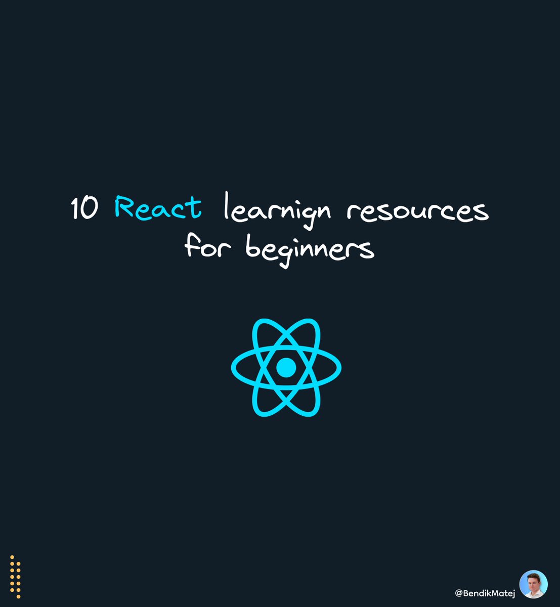 BendikMatej's tweet image. 10 React learning resources for beginners.

A thread 🧵 ↓