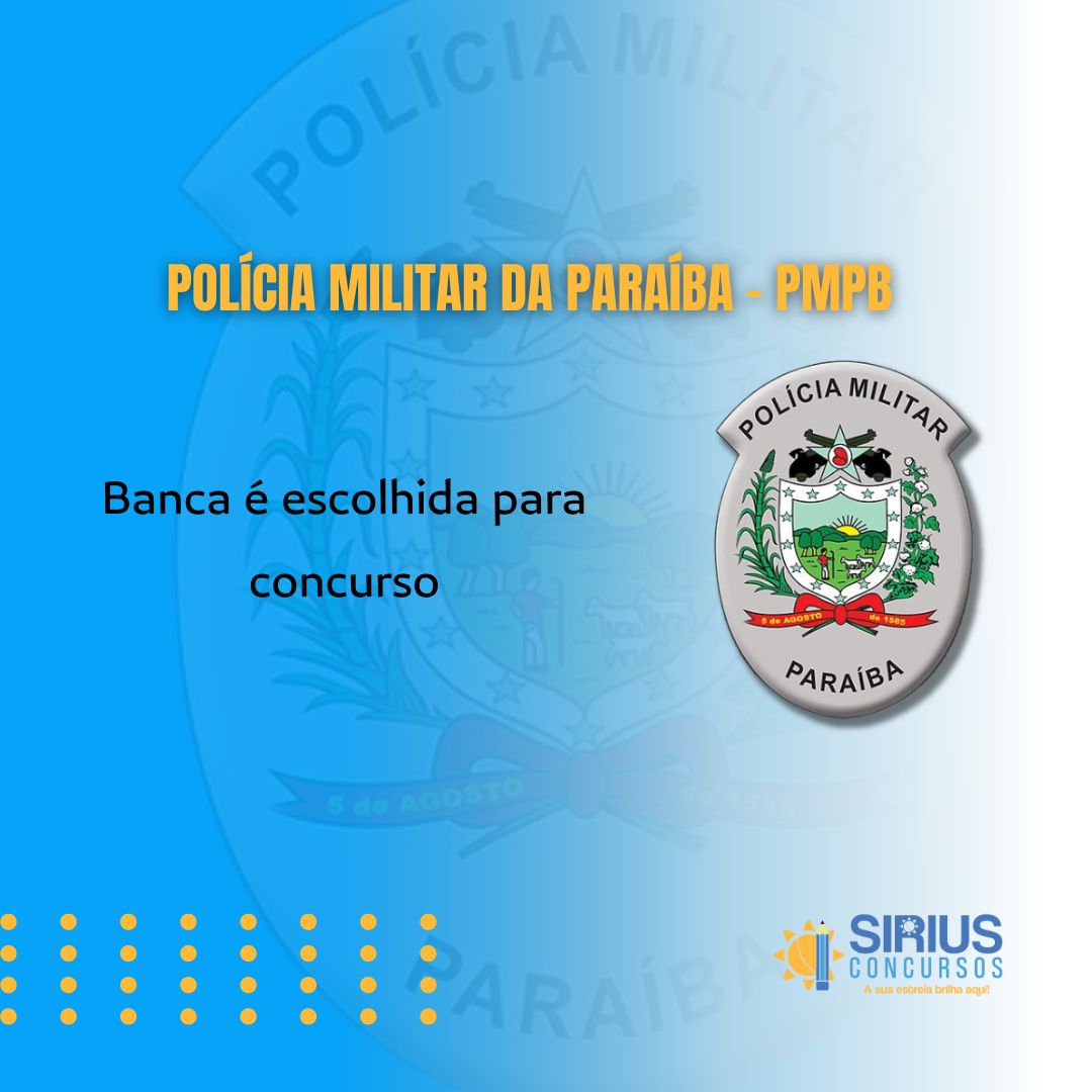 SiriusConcursos's tweet photo. Novidade !!Mais um oportunidade será lançada brevemente. O Instituto Brasileiro de Formação e Capacitação - IBFC foi o escolhido para realizar o concurso da Polícia Militar da Paraíba - PMPB e, ainda, com a previsão de vagas para bombeiro militar. https://t.co/lhtaVwR0Tj