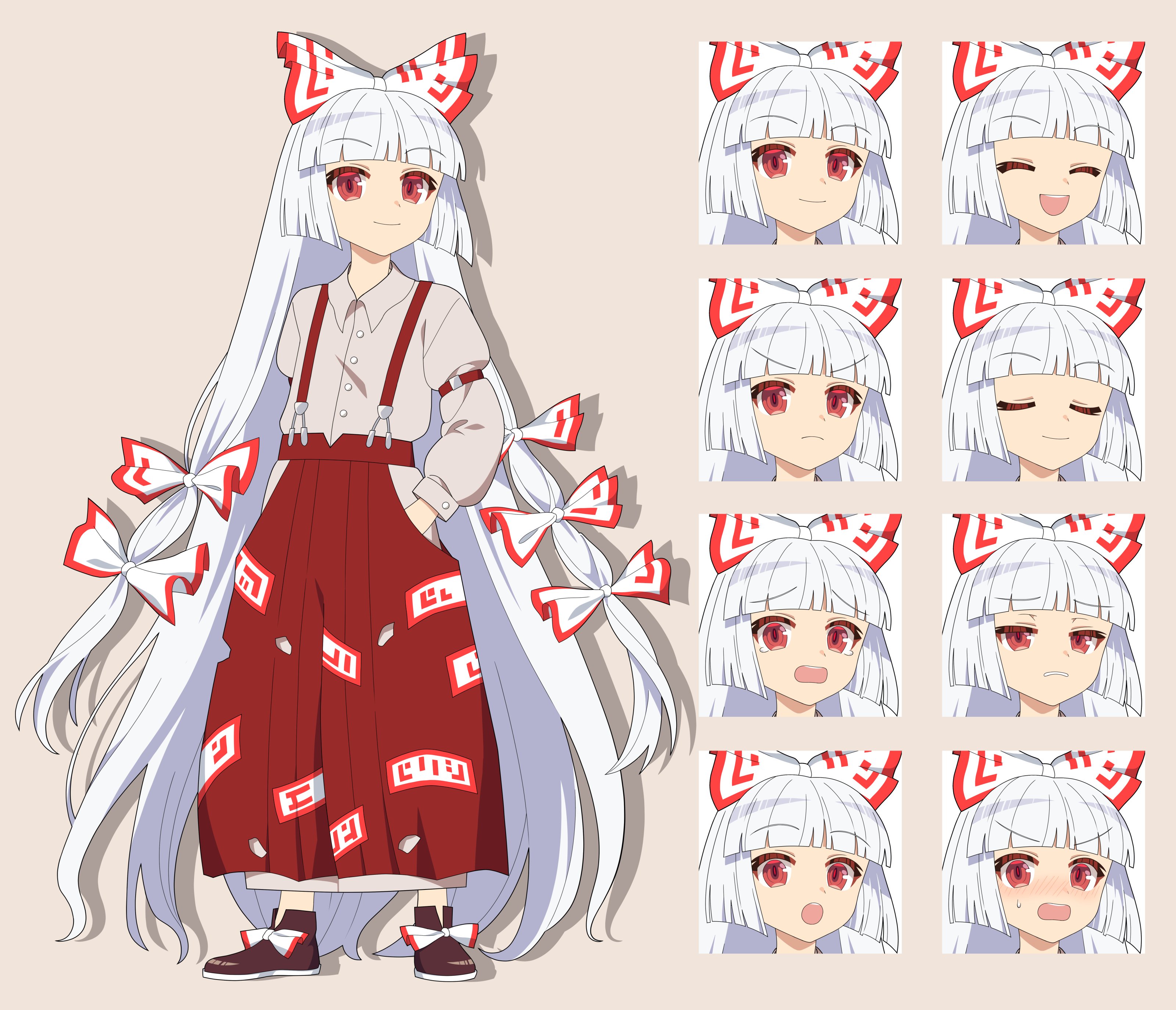 東方Project、藤原妹紅 藤原妹紅 Fujiwarano Mokou OSONO式 1.0.3 - VRoid Hub