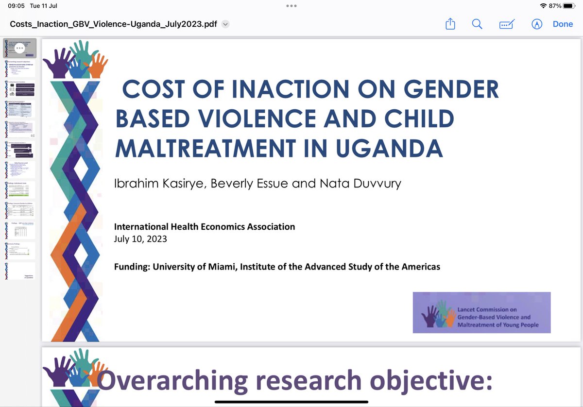 ikasirye_ug's tweet photo. The economic cost of GBV in Uganda presented at the #IHEA2023Congress  in Cape Town, South Africa .@EPRC_official .@CEDOVIPuganda .@uwonet .@unwomenuganda https://t.co/fhgqqjtCm6
