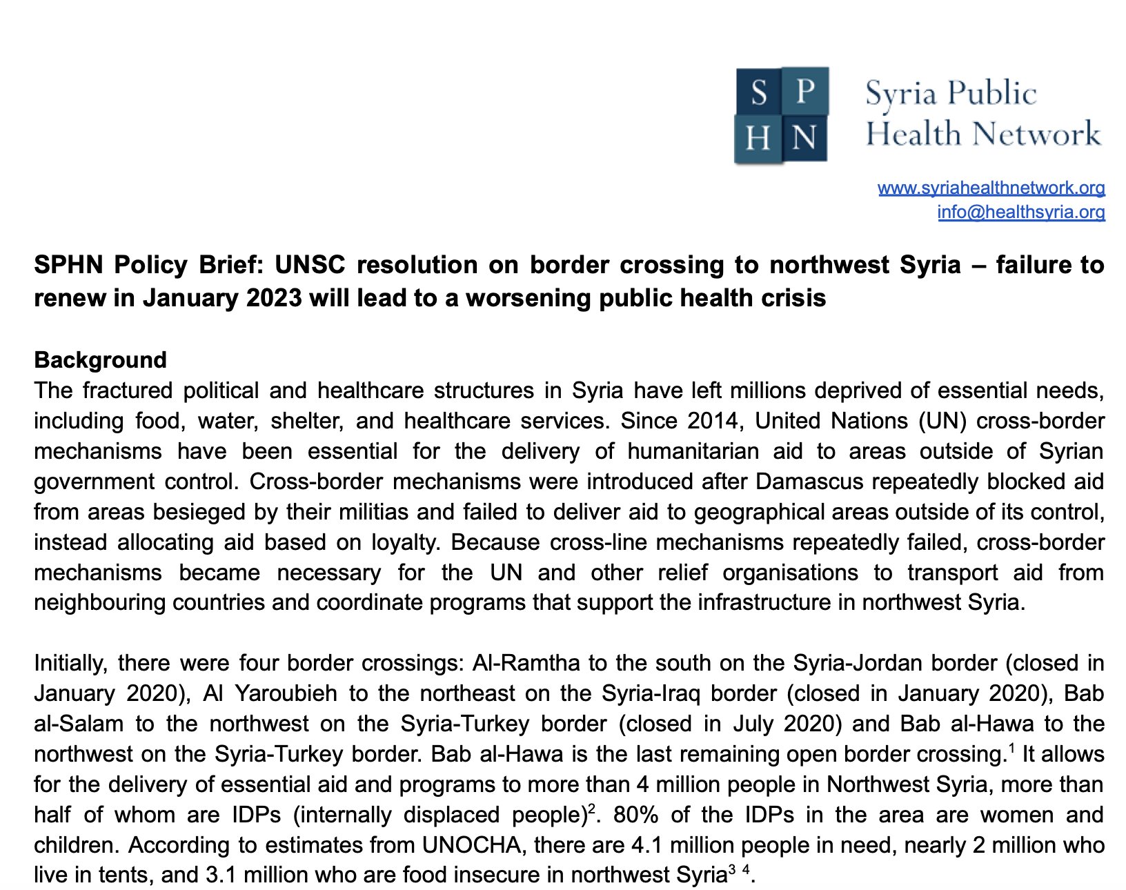 Syria Public Health Network on Twitter: "#UNSC resolution on #