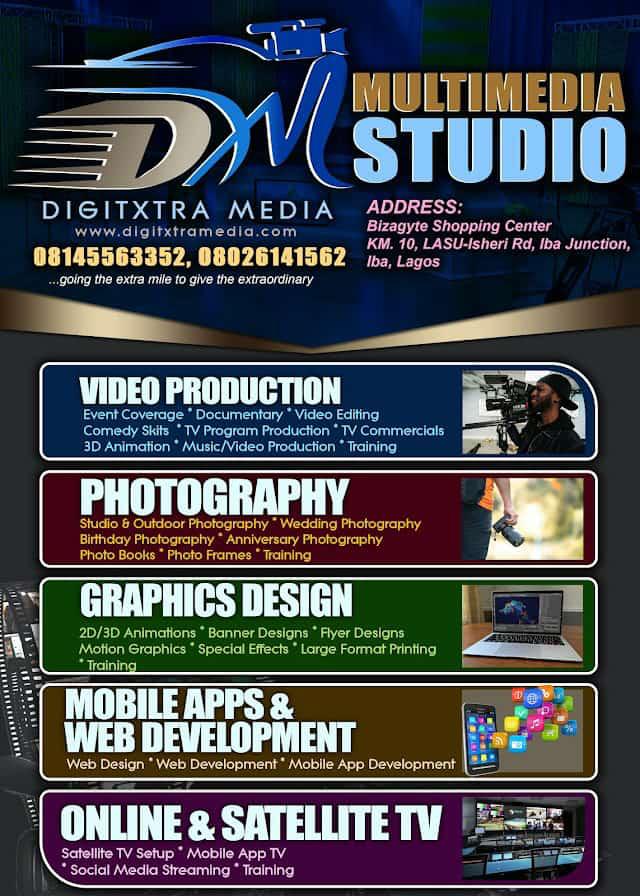 apple_blunt's tweet photo. @AishaYesufu For you Video Production, Photography, Graphics Designing, and Live Streaming, we are available for your weddings, Events, Photoshoots, TV programmes/Ads, Editing and lots more. contact us now.
@Digitxtra_MEDIA https://t.co/4ali7gM9Zz