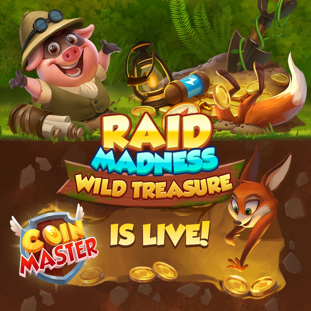 Coin Master on Twitter "𝗜𝘁'𝘀 𝘁𝗶𝗺𝗲 𝗳𝗼𝗿 𝗮 𝘁𝗿𝗲𝗮𝘀𝘂𝗿𝗲 𝗵𝘂𝗻𝘁! 🌿 RETWEET if