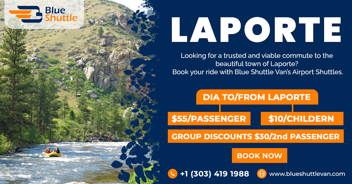 Plan your adventurous vacation to Laporte this summer! Sit back, relax, and let us handle your transportation needs. #travel #DIA #airportshuttles #summervibe #visitdenver #vacations #summertime #bookride #exploredenver #commute #colorado #visitlaporte