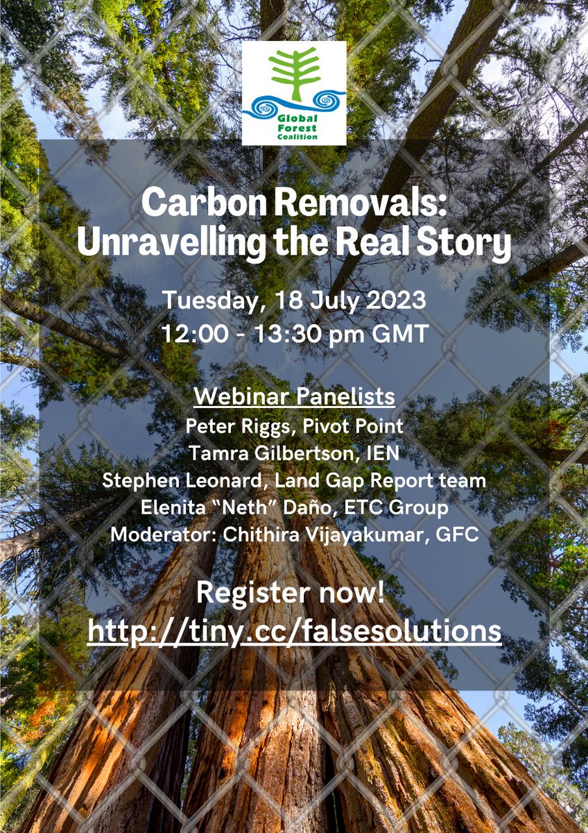 Do we need carbon removals, or are they a distraction from the real work of cutting emissions? 

Register now to join the conversation on unravelling the true story behind Carbon Removals.

🗓️🕛 18 July, 12pm UTC
🗣️ EN, FR, ES

#IPCC #Climate
To Register:  tiny.cc/falsesolutions