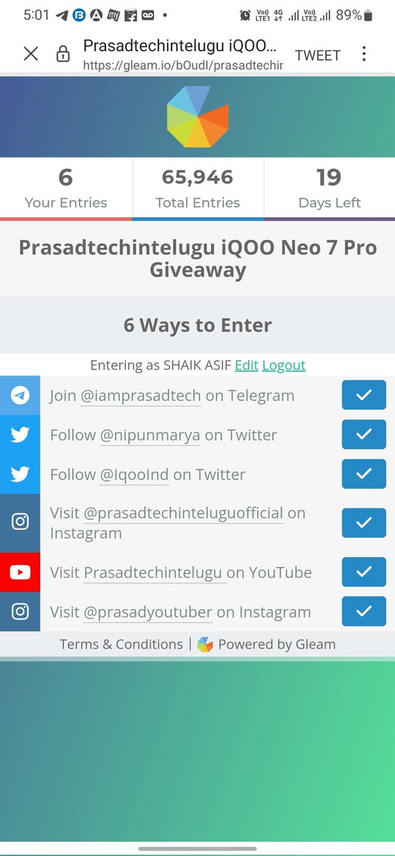 Hai prasad Anna ,Enny rojulu tharvatah Give way vachhindi Annna .#iQOOMegaGiveaway