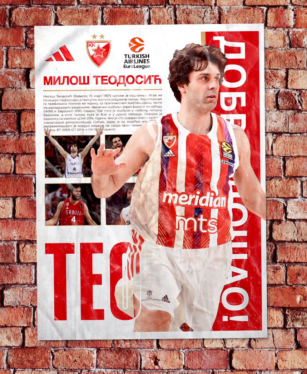 Proslavljeni srpski košarkaš i jedan od najtrofejnijih igrača u istoriji naše zemlje, Miloš Teodosić, novo je pojačanje KK Crvena zvezda Meridianbet!

Dobro došao, <a href="/MilosTeodosic4/">Milos Teodosic</a>! 

Detaljnije: bit.ly/3D91Kjy

#kkcz #WeAreTheTeam