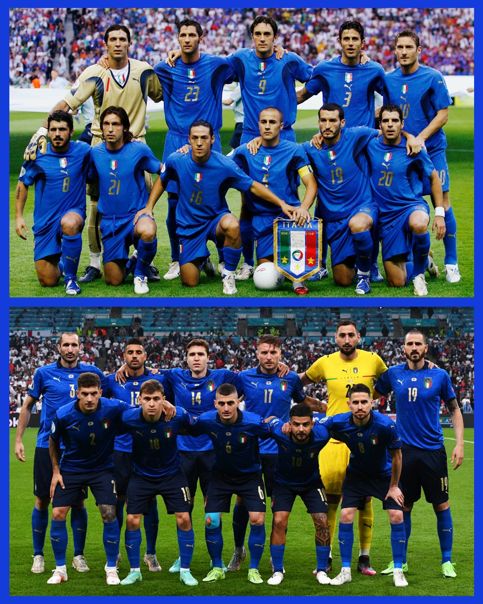 UEFAEURO's tweet photo. 🇮🇹 Which Italy team did you prefer?

🏆 2006 world champions
🏆 EURO 2020 champions

#EURO2024 https://t.co/jZMfOKVMWu