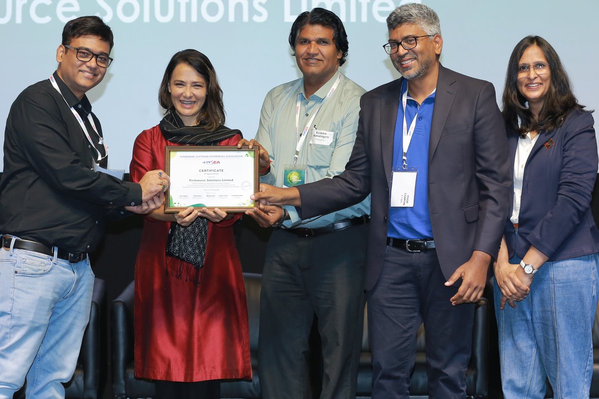 firstsource's tweet image. At the recently concluded HYSEA ESG Conclave 2023, Firstsource was commended for its efforts toward creating positive social and environmental change! 🌍✨
#ESGatFirstsource #FirstsourceProud