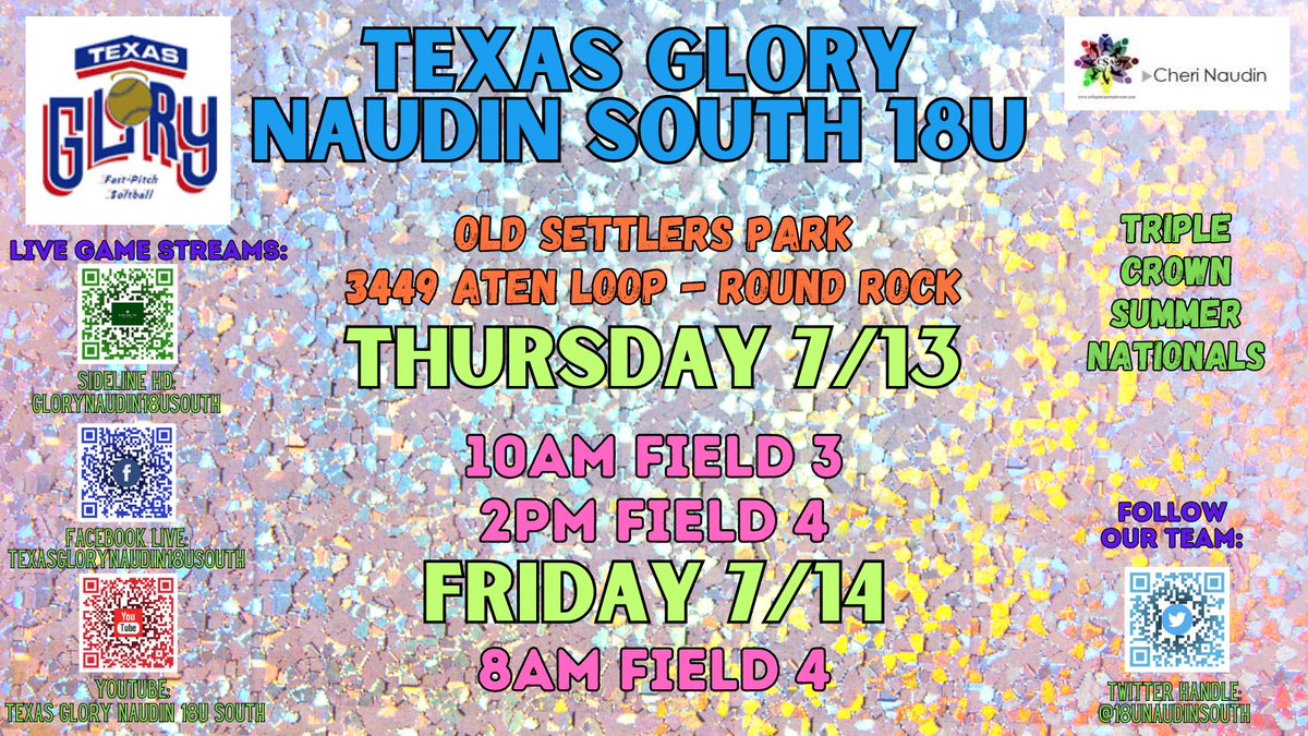 18uNaudinSouth's tweet photo. ✌️more sleeps till our last tourney of the summer!! 😴😴 Catch us at the @triplecrownspts Summer Nationals starting on Thursday!! 
📍Old Settlers Park 
Be There!! 💪💪💪🥎🥎🥎 #TeamCSA #TGN #beirreplaceable @CSA_Athletes @castillaJaime5 https://t.co/7Lvr5IDJ2c