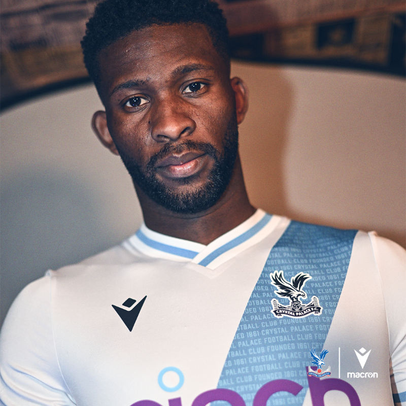 CPFC's tweet photo. The sash is 🔙

Introducing the new 23/24 away kit 🤩

Available to buy online and in store by the end of July 🛍

@MacronSports | @cinchuk